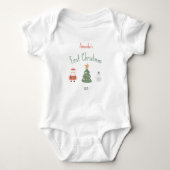 Schattigee Santa Tree Snowman Baby's eerste kerst Romper (Voorkant)