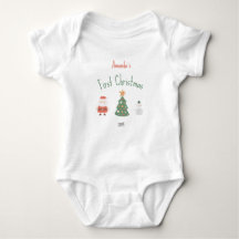 Schattigee Santa Tree Snowman Baby's eerste kerst