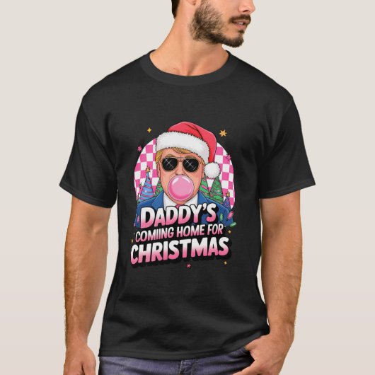 Schattigee Santa Trump zonnebril retro kerst grapp T-shirt (Voorkant)