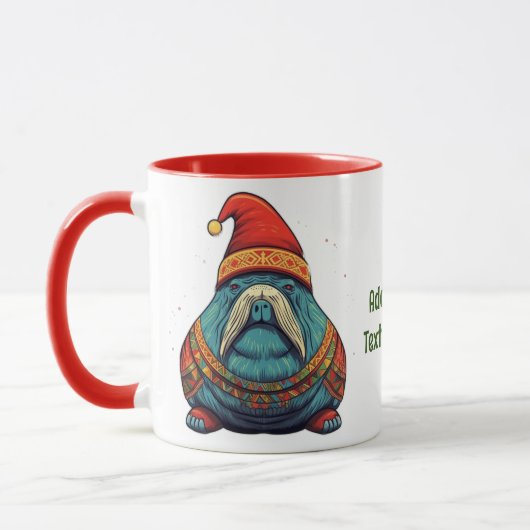 Schattigee Santa Walrus kerstcadeaus Walrus Lover Mok (Links)