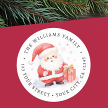 Schattigee Santa waterverf illustratie retour adre