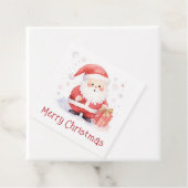 Schattigee Santa waterverf illustratie Vrolijk Ker Bedankjes Labels (In situ)