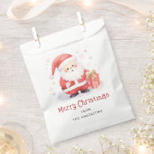 Schattigee Santa waterverf illustratie Vrolijk Ker Bedankzakje (Geknipt)