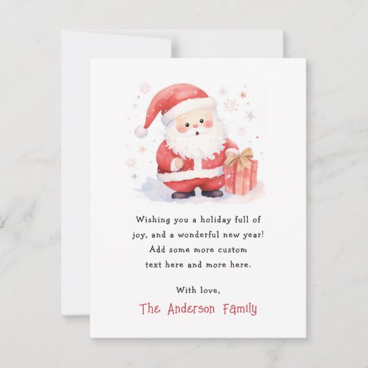 Schattigee Santa waterverf Vrolijk Kerstfeest niet Feestdagenkaart (Voorkant)
