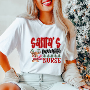 Schattigee Santa's favoriete verpleegster T-shirt