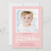 Schattigee Santa's Helper Little Girl Kerstfoto Feestdagenkaart (Voorkant)