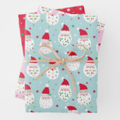 Schattigee Santas met feestelijke baarden blauw en Inpakpapier Vel (In situ)