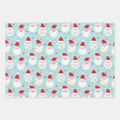 Schattigee Santas met feestelijke baarden blauw en Inpakpapier Vel (Voorkant)