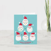 Schattigee Santas met Feestelijke Baarden Feestdagen Kaart (Voorkant)