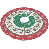 Schattigee Santa's rendier geborsteld polyester bo Kerstboom Rok (Gekanteld)