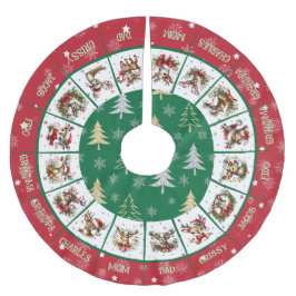 Schattigee Santa's rendier geborsteld polyester bo Kerstboom Rok