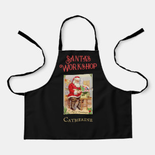 Schattigee  Santa's Workshop met aangepaste naam Schort