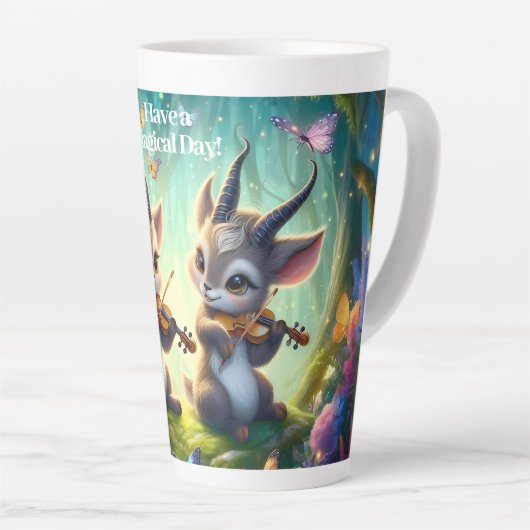 Schattigee Saolas spelen altviool in een magisch b Latte Mok (Rechterhoek)