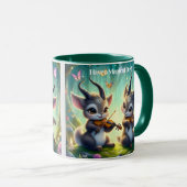 Schattigee Saolas spelen altviool in een magisch b Mok (Voorkant rechts)