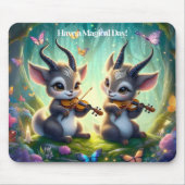 Schattigee Saolas spelen altviool in een magisch b Muismat (Voorkant)