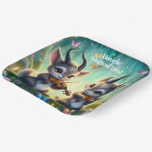 Schattigee Saolas spelen altviool in een magisch b Papieren Bordje (Gebogen)