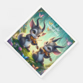 Schattigee Saolas spelen altviool in een magisch b Servet (Hoek)