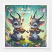 Schattigee Saolas spelen altviool in een magisch b Servet (Voorkant)