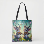 Schattigee Saolas spelen altviool in een magisch b Tote Bag (Voorkant)