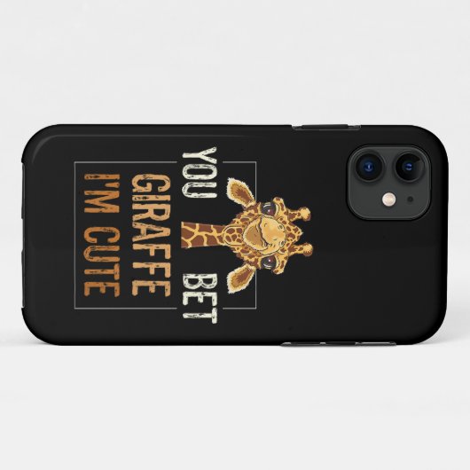 Schattigee Sarcastische Giraffe Dierenvriend je in Case-Mate iPhone Case (Achterkant (horizontaal))