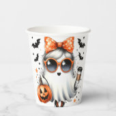 Schattigee Sassy Ghost Halloween Papieren Bekers (Achterkant)