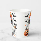 Schattigee Sassy Ghost Halloween Papieren Bekers (Links)