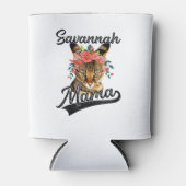 Schattigee Savannah Mama Flower Graphic Kitten Kat Blikjeskoeler (Voorkant)