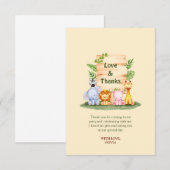 Schattigee savannedieren kinderverjaardag bedankkaart (Voorkant / Achterkant)