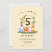 Schattigee savannedieren kinderverjaardag kaart (Voorkant)