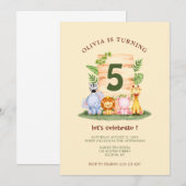 Schattigee savannedieren kinderverjaardag kaart (Voorkant / Achterkant)