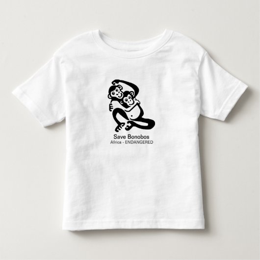 Schattigee Save BONOBOS-Bedreigde Dierengrafiek - Kinder Shirts (Voorkant)