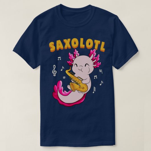 Schattigee Saxolotl Kawaii Saxofoon Axolotl Gift J T-shirt (Design voorkant)