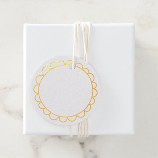 Schattigee Scallop Edge Doodle Circle Metallic Gif Bedankjes Labels (Met doos)