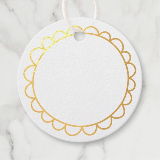 Schattigee Scallop Edge Doodle Circle Metallic Gif Bedankjes Labels (Voorkant)