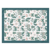 Schattigee Scandinavische bosdieren Sneeuwvlokken Tafelkleed (Voorkant (Horizontaal))