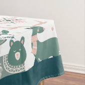 Schattigee Scandinavische bosdieren Sneeuwvlokken Tafelkleed (Voorbeeld)