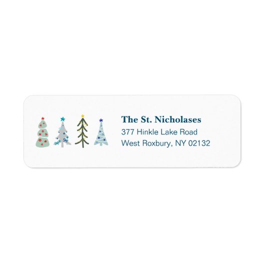 Schattigee Scandinavische kerstbomen Etiket (Voorkant)