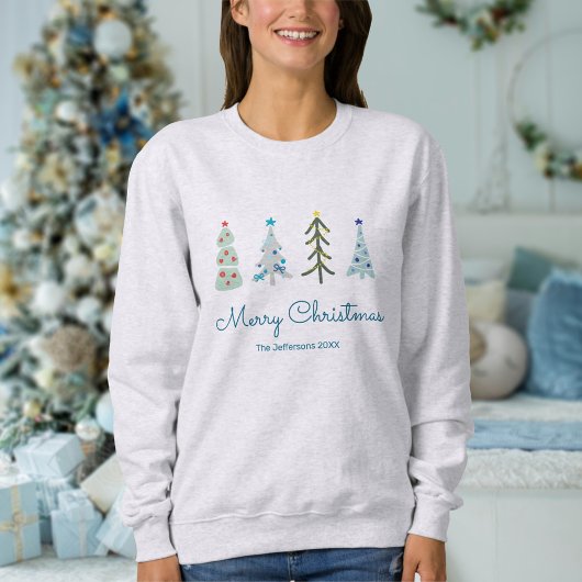 Schattigee Scandinavische kerstbomen met de hand g Trui