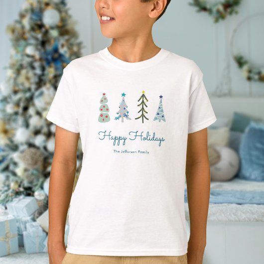 Schattigee Scandinavische kerstbomen T-shirt