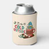 Schattigee Scandinavische kerstgnoom & warme cacao Blikjeskoeler (Blikje Voorkant)