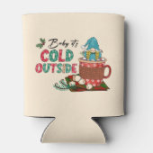 Schattigee Scandinavische kerstgnoom & warme cacao Blikjeskoeler (Achterkant)