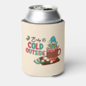 Schattigee Scandinavische kerstgnoom & warme cacao Blikjeskoeler (Blikje Achterkant)