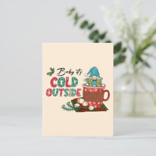 Schattigee Scandinavische kerstgnoom & warme cacao Briefkaart