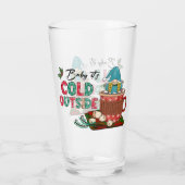 Schattigee Scandinavische kerstgnoom & warme cacao Glas (Achterkant)