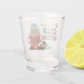 Schattigee Scandinavische kerstgnoom & warme cacao Shot Glas (Achterkant)