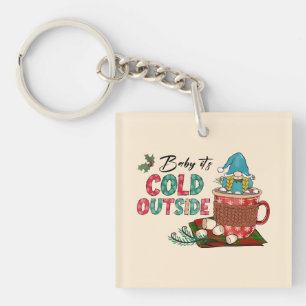 Schattigee Scandinavische kerstgnoom & warme cacao Sleutelhanger