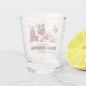 Schattigee Scandinavische kerstkabouters met wijng Shot Glas (Achterkant)