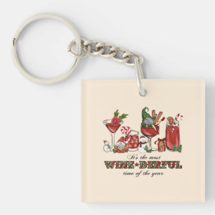 Schattigee Scandinavische kerstkabouters met wijng Sleutelhanger