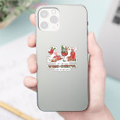Schattigee Scandinavische kerstkabouters met wijng Sticker (Telefoon)