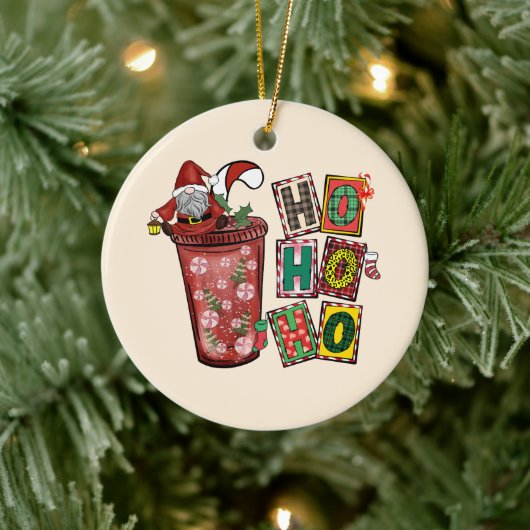 Schattigee Scandinavische Sinterklaas Gnome - Kers Keramisch Ornament (Boom)